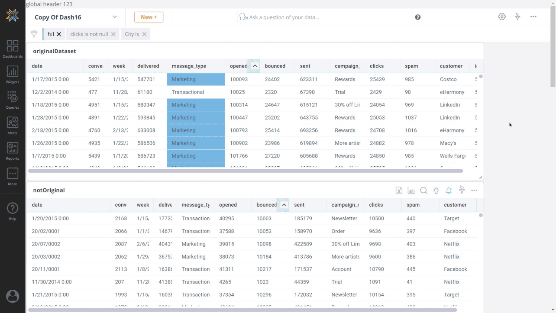 Dashboard Settings