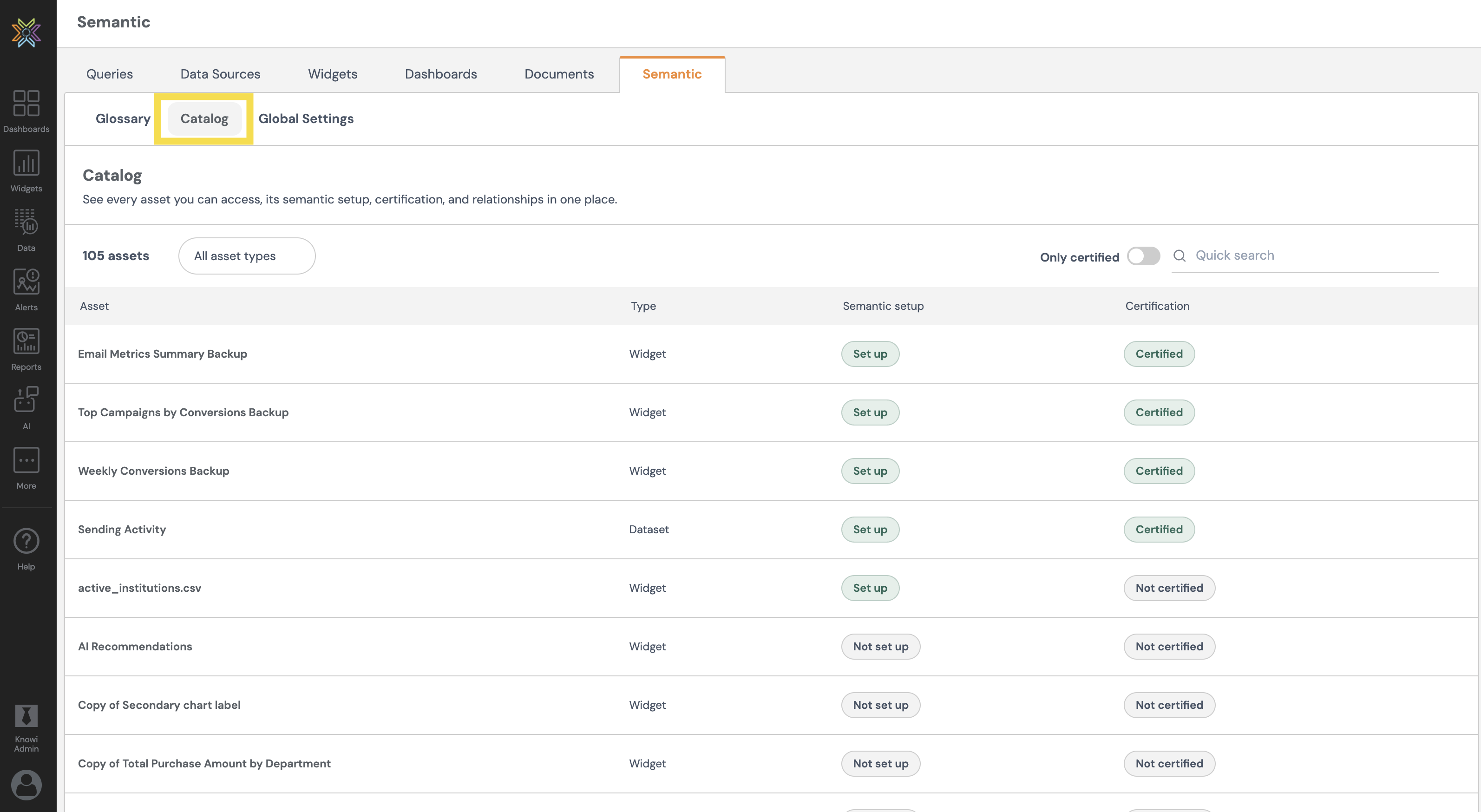 Semantic Layer Catalog